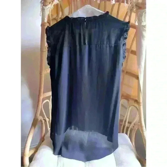 City chic sheer, black, high neck, sleeveless tunic. Size XXS/12. - Picture 4 of 4